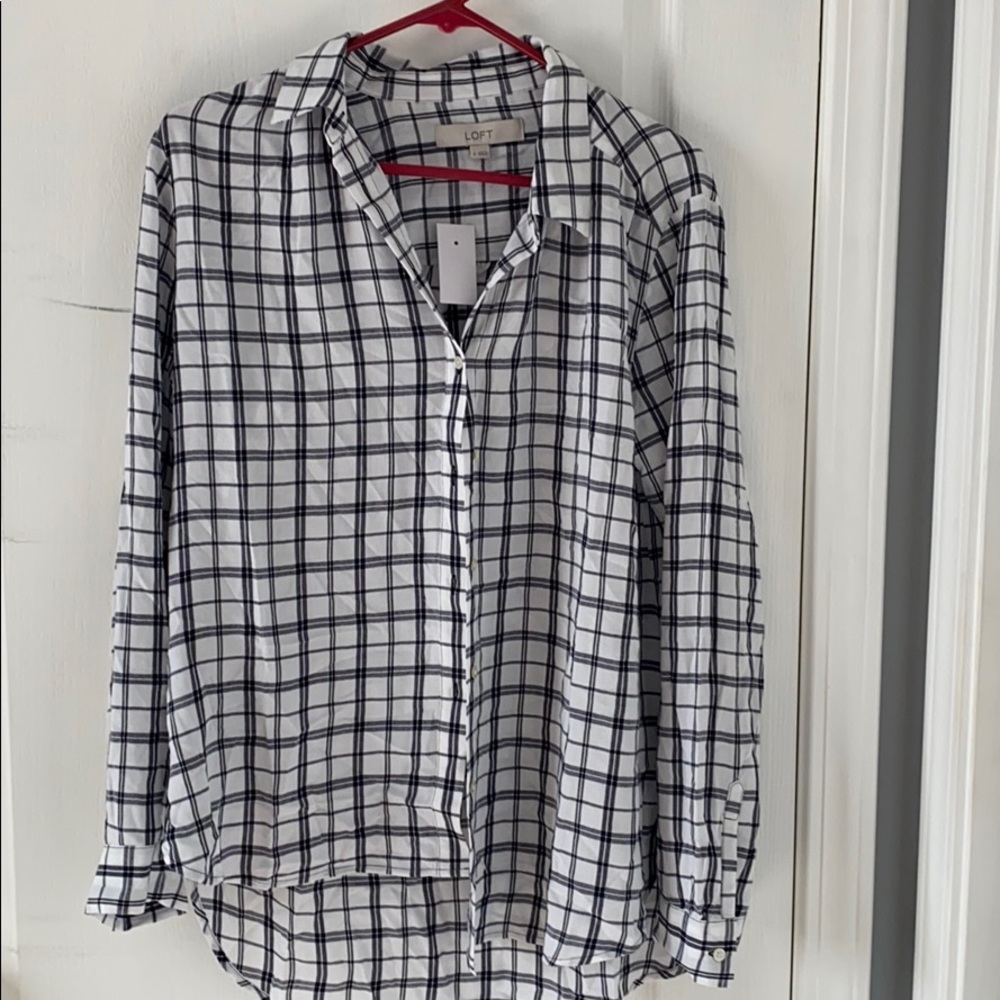 Loft W&B Windowpane Lightweight flannel